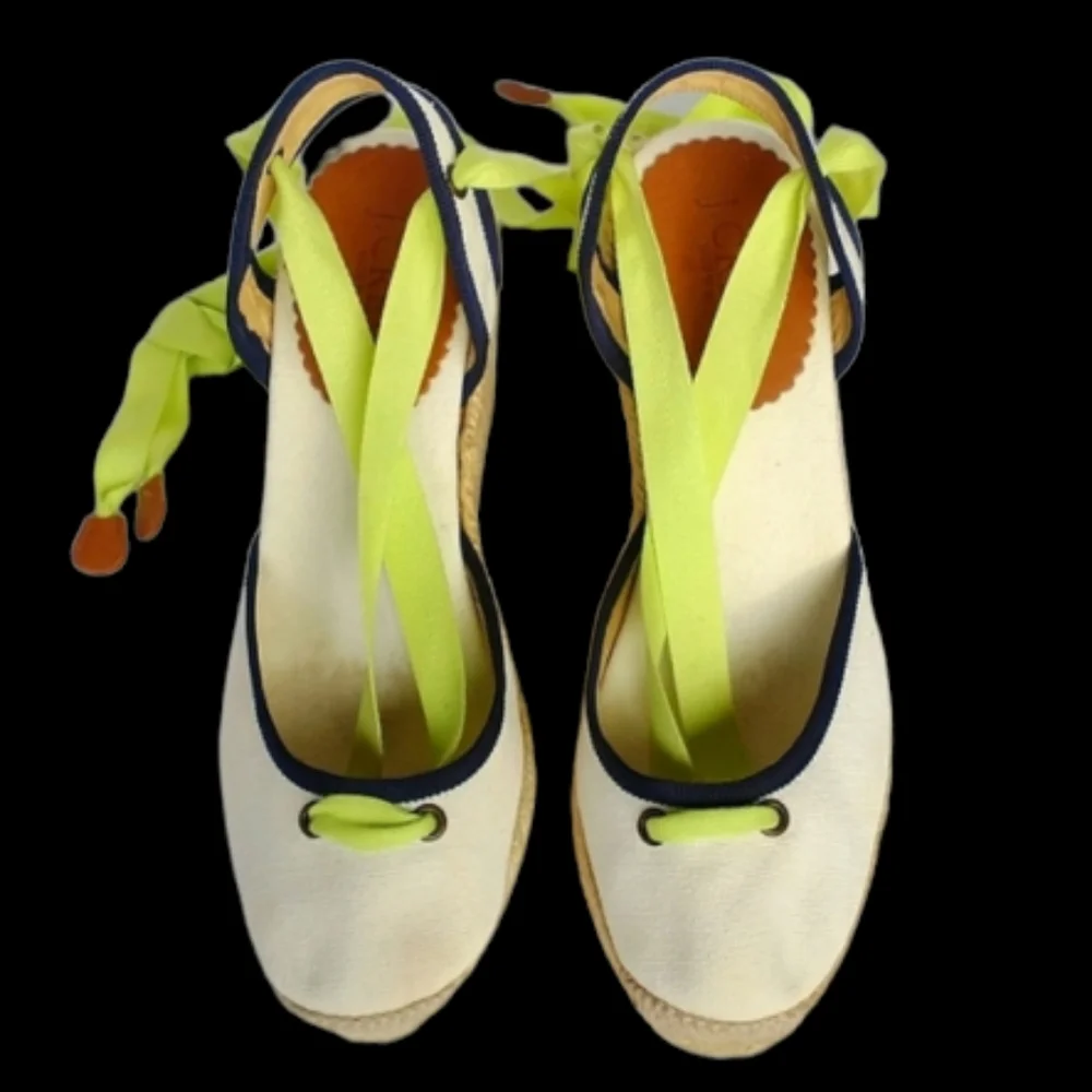 J Crew Lace Up Espadrille Wedges